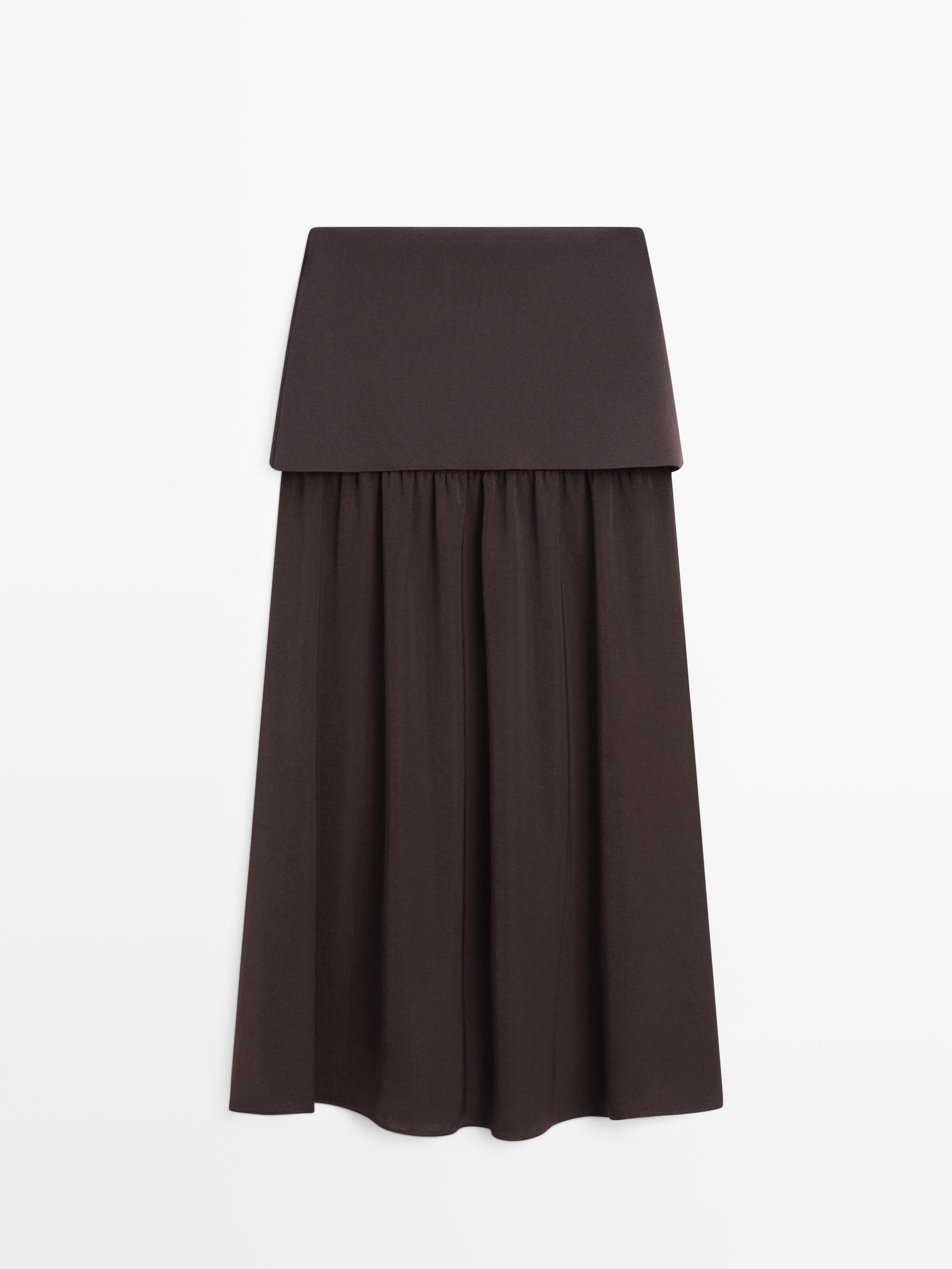 Jupe midi fluide combinée